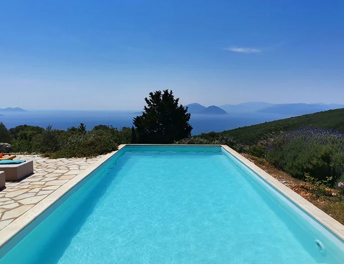 View from the pool facing Ithaca and Kefalonia islands