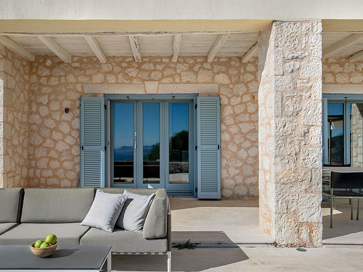 Exterior furniture, mostly featuring the large comfy sofa