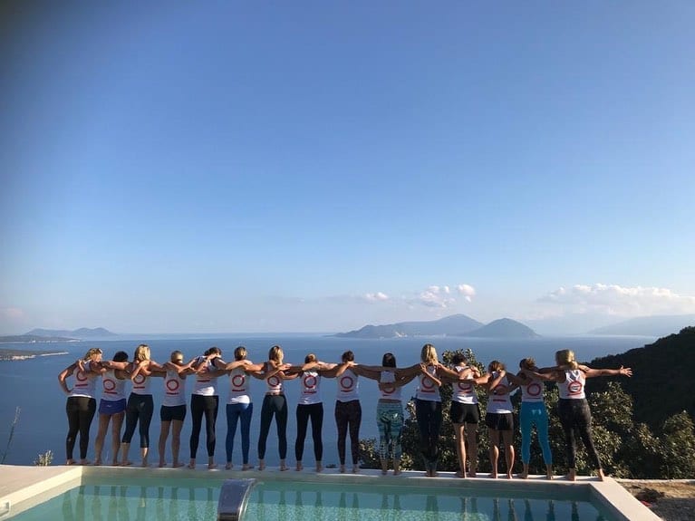 Blessed Yoga Retreat Greece Lefkada - Photo from our lovely teacher and group from the UK